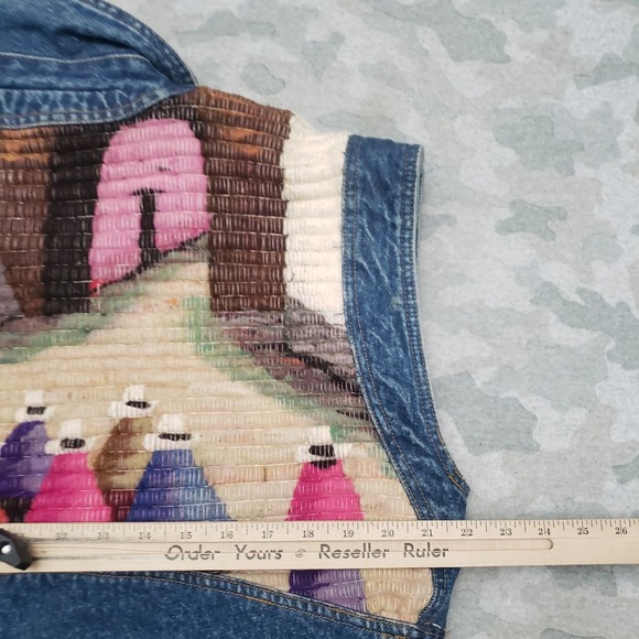 Vintage Robert Comstock Vest Womens 10 Blue Tapestry Denim Sleeveless - Picture 9 of 12